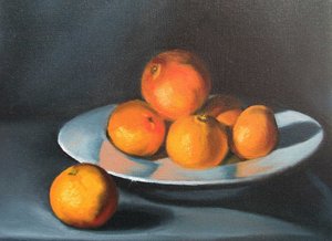Clementines, oil on canvas