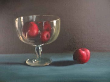Plums in a glass